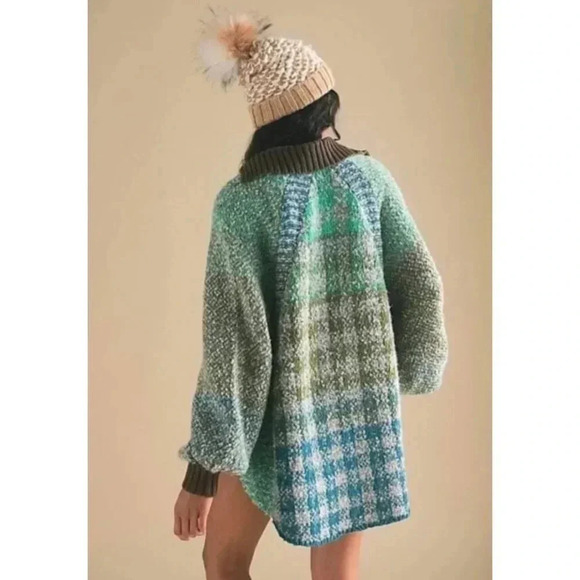 New Free People Time After Time Cardigan Sweater Jacket in Green Jade Medium - Picture 5 of 17